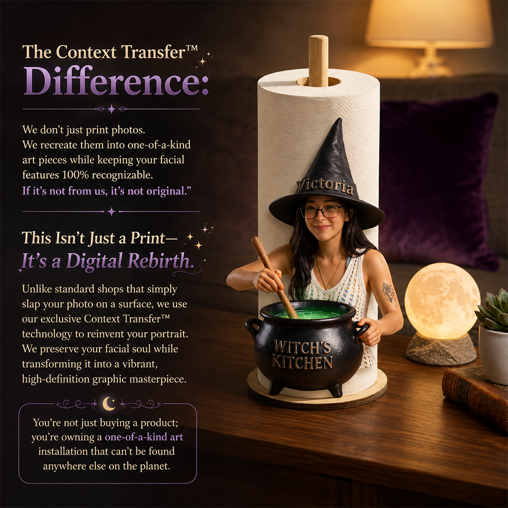 Personalized Witch Kitchen Older Latina Witch Paper Towel Stand Kitchen Decor