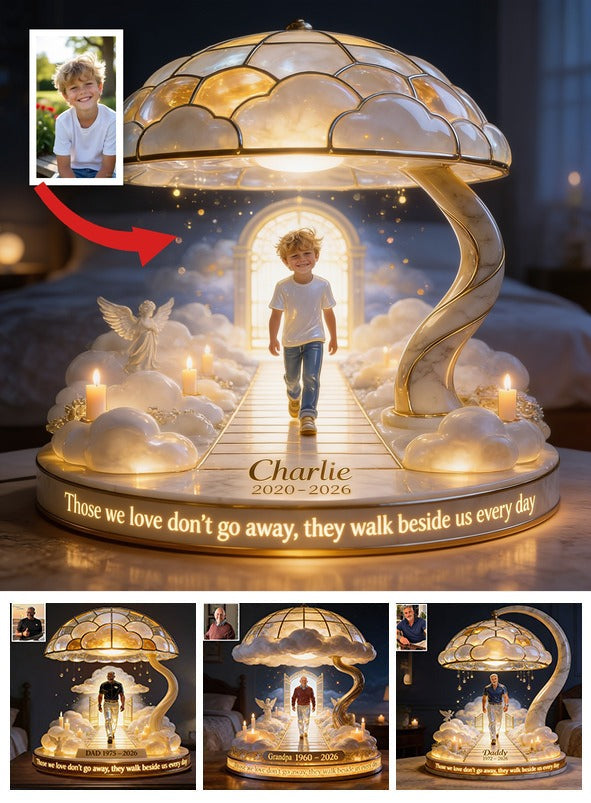 Personalized Little Boy Memorial Acrylic LED Night Light, Son Grandson Remembrance Gift