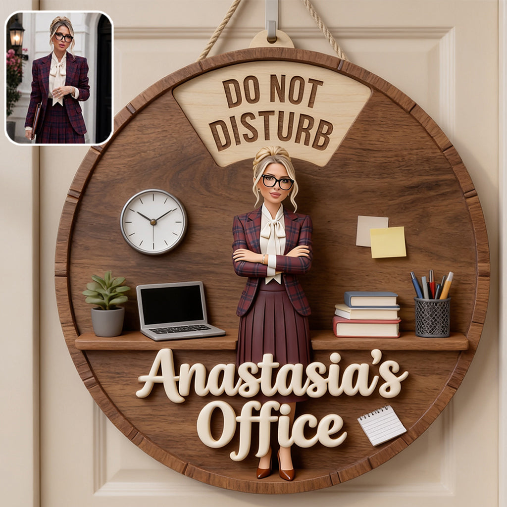 Custom Photo Office Man Spinner Status Sign Office Door Decor