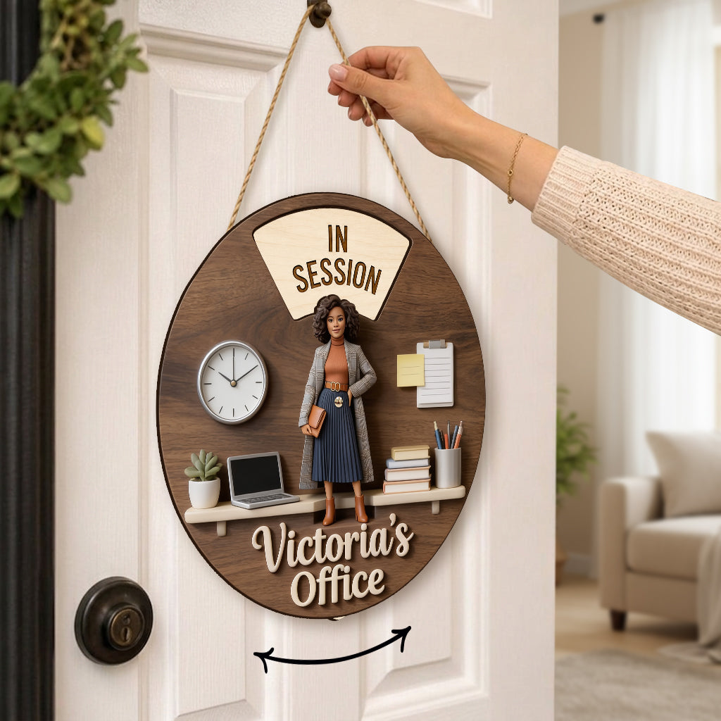 Custom Photo Office Woman Spinner Sign Do Not Disturb Office Door Decor