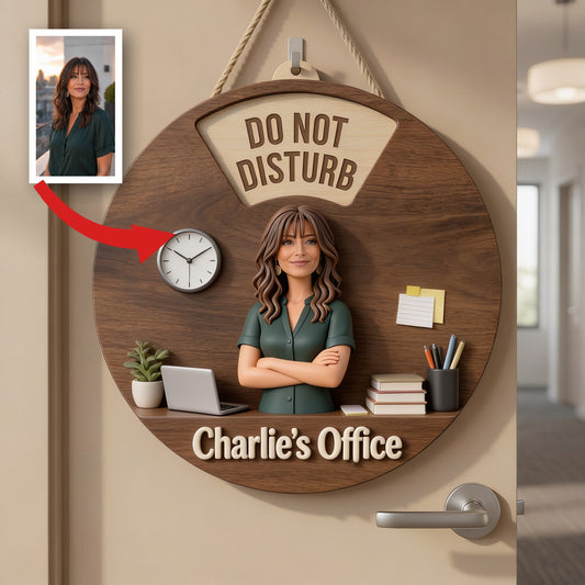 Panneau Personnalisé Femme Latina Âgée Bureau - Décor de Porte
