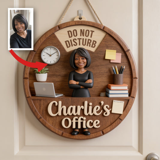 Panneau Personnalisé Photo Femme Noire Âgée Bureau Décor