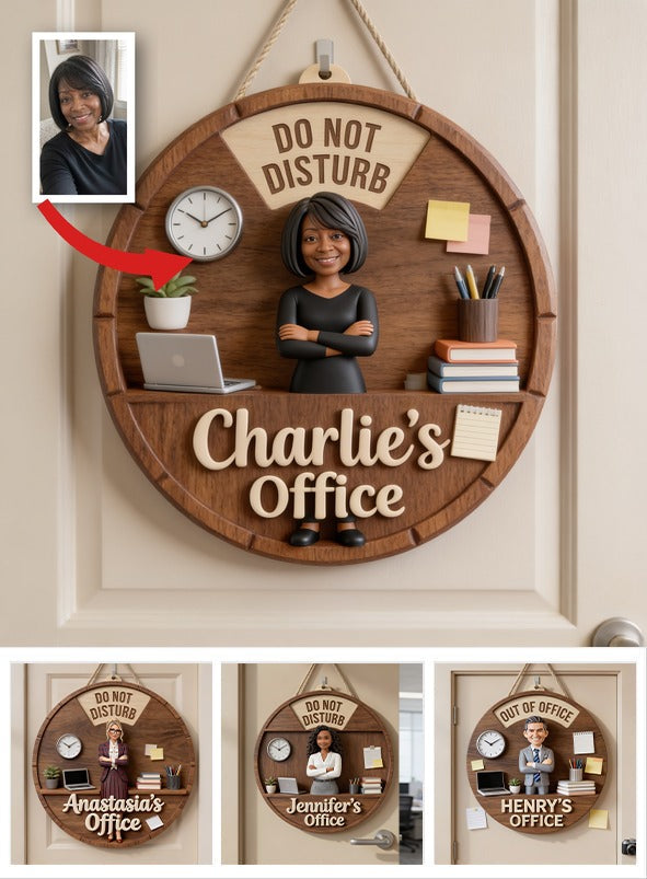 Custom Photo Older Black Woman Office Status Spinner Sign Home Office Decor