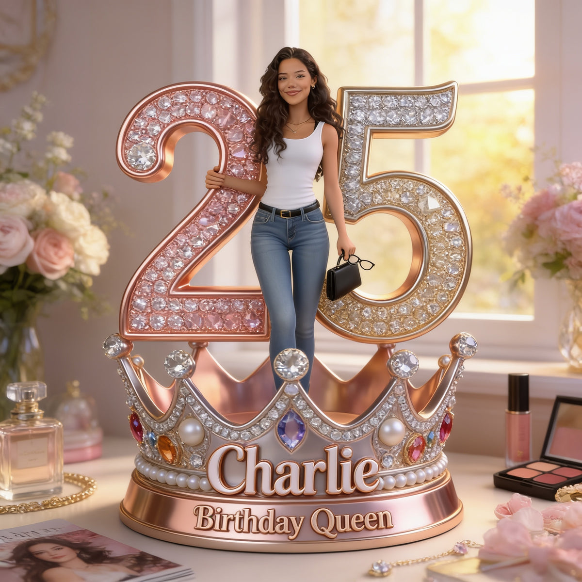 Personalized Birthday Latina Woman Custom Shaped Acrylic Plaque Gift for Her