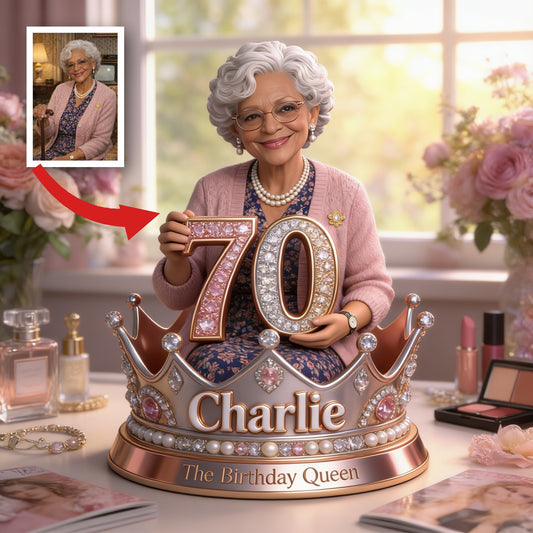Personalized Birthday Older Black Woman 70th Custom Shaped Acrylic Plaque Gift