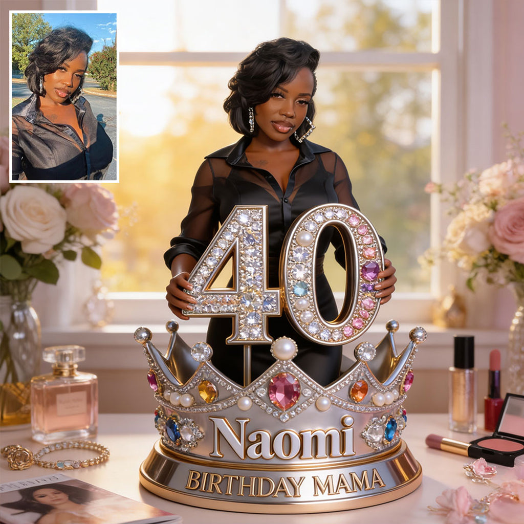 Personalized Birthday Black Woman Queen Custom Shaped Acrylic Plaque Gift for Her