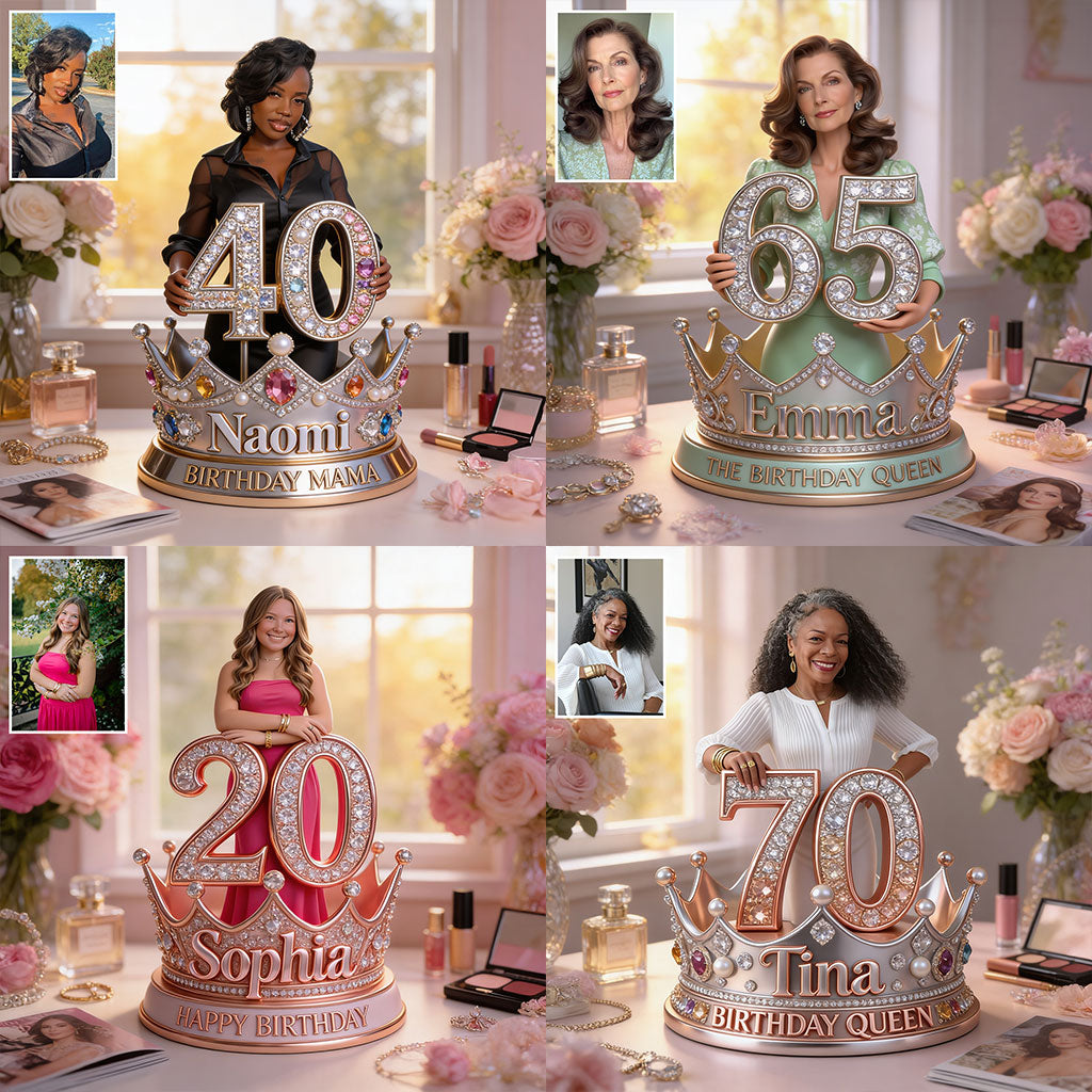 Personalized Birthday Woman Custom Shaped Acrylic Plaque, Birthday Queen Gift