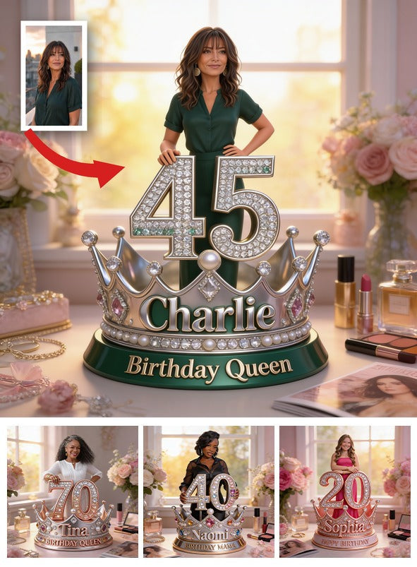 Personalized Birthday Middle-Aged Latina Woman Custom Shaped Acrylic Plaque 45th Birthday Gift