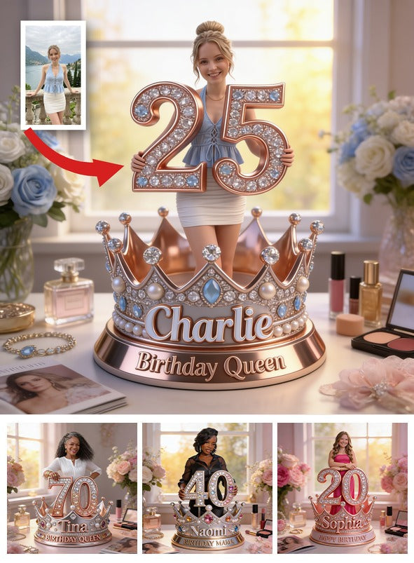 Personalized Birthday Woman Custom Shaped Acrylic Plaque, Birthday Queen Gift