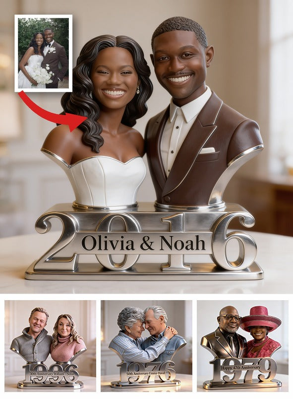 Custom Photo 10th Wedding Anniversary Black Couple 2016 Acrylic Plaque Gift