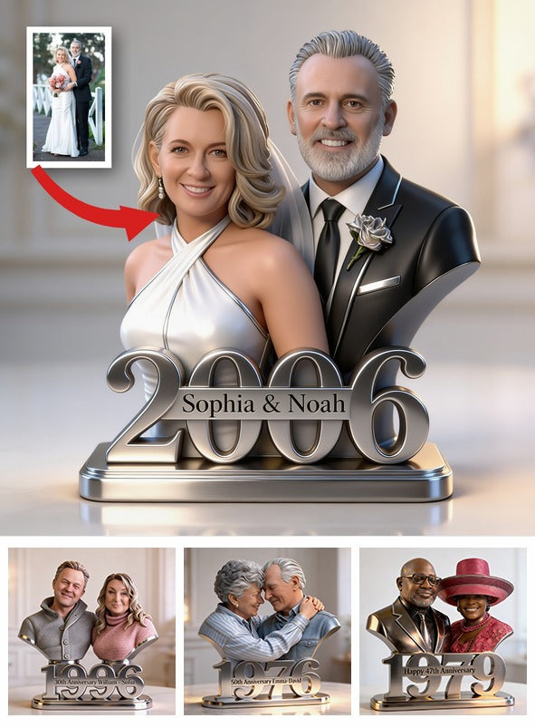 Custom Photo 20th Wedding Anniversary Middle-Aged Couple 2006 Acrylic Plaque