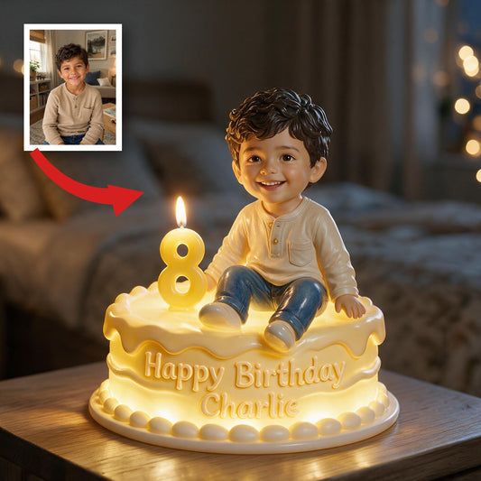 Personalized Birthday Latino Little Boy Acrylic LED Night Light Gift for Son Grandson Nephew
