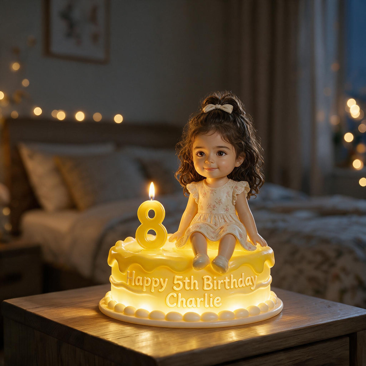 Personalized Birthday Latina Little Girl Acrylic LED Night Light, Kids Birthday Keepsake Gift