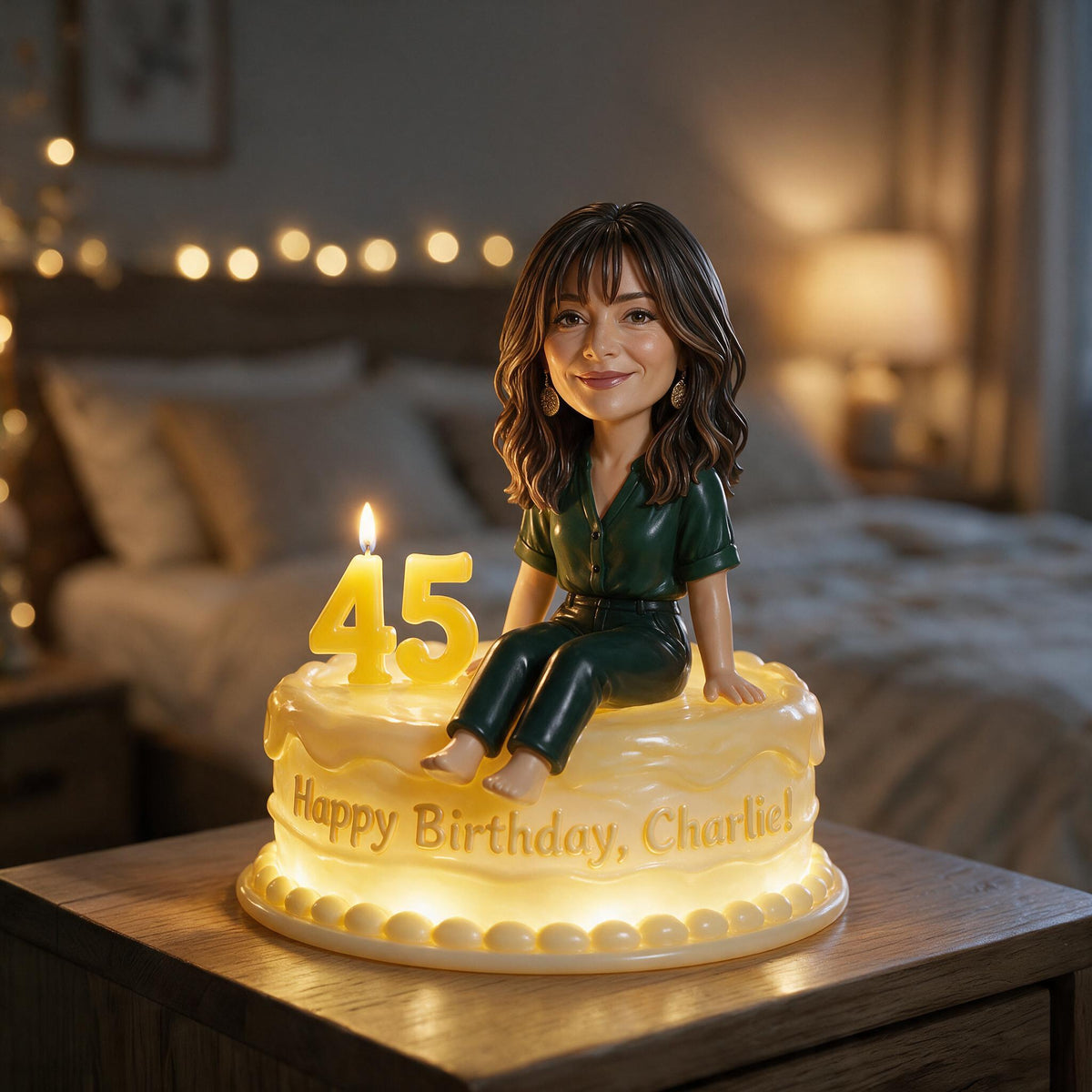 Personalized 50th Birthday Middle-Aged Latina Woman Acrylic LED Night Light Gift