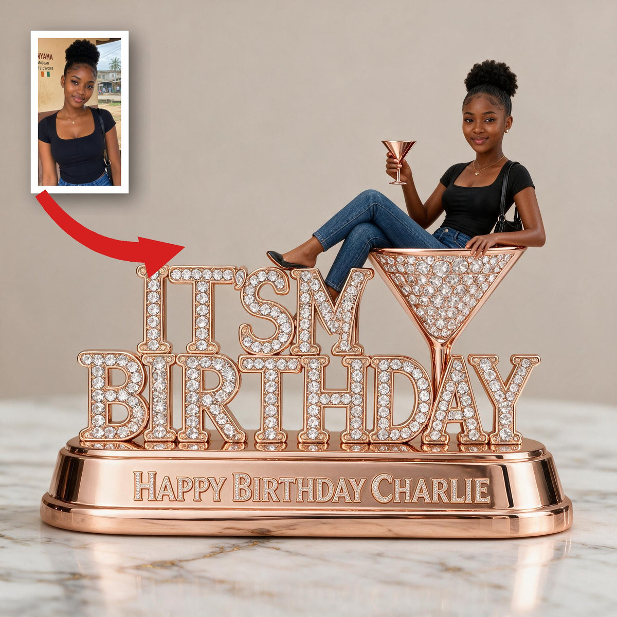 Personalized 21th Birthday Black Woman Acrylic Plaque Birthday Gift for Her