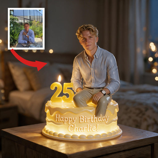 Personalized 21st Birthday Man Acrylic LED Night Light Gift