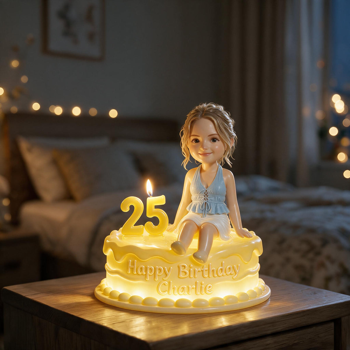 Personalized 25th Birthday Woman Acrylic LED Night Light Birthday Keepsake Gift