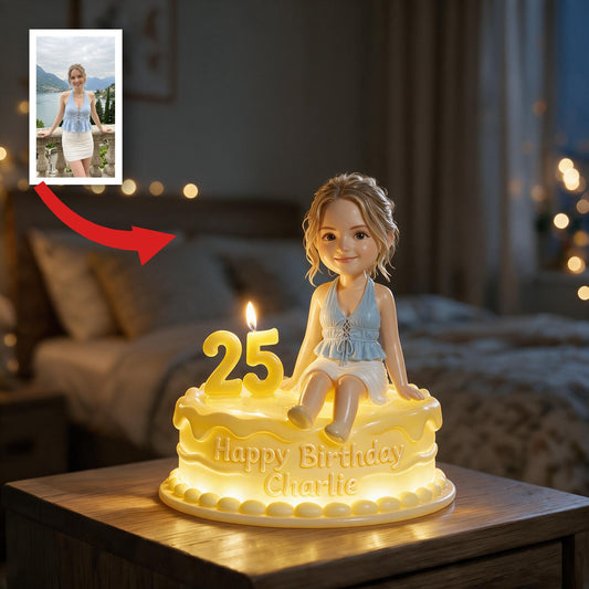 Personalized 25th Birthday Woman Acrylic LED Night Light Birthday Keepsake Gift