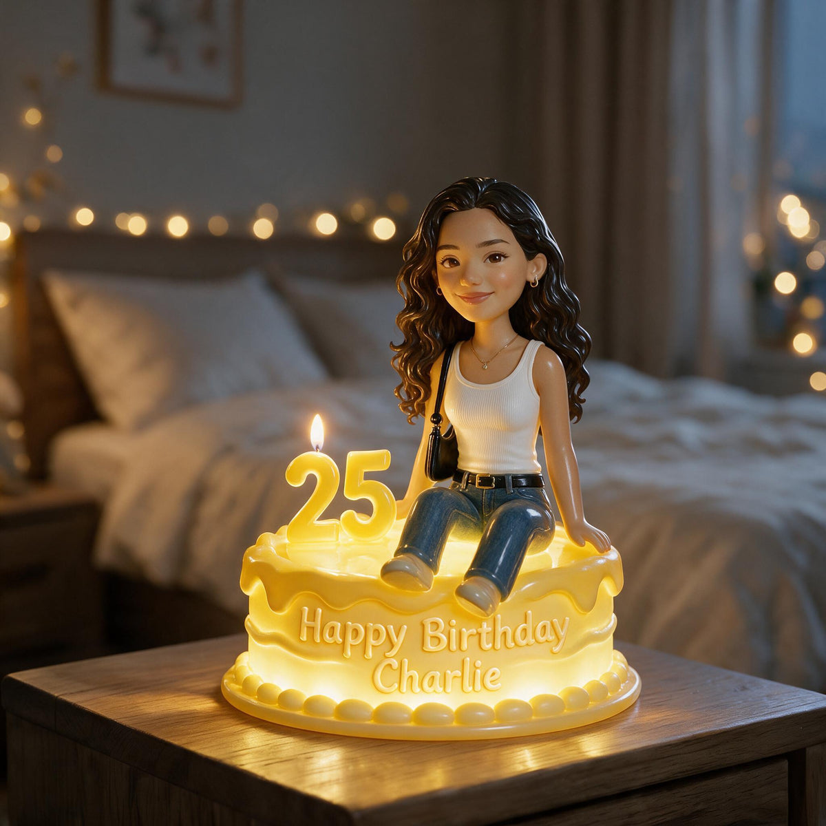 Personalized 21st Birthday Latina Woman Acrylic LED Night Light Gift for Her
