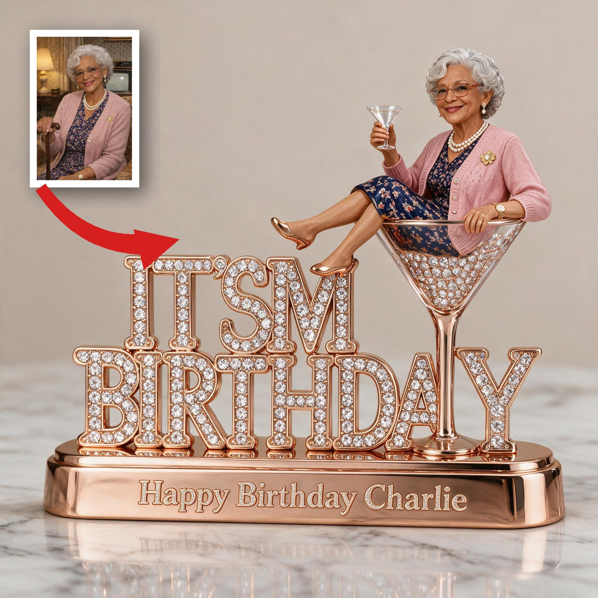 Personalized 70th Birthday Older Black Woman Acrylic Plaque Gift for Mom Grandma Wife