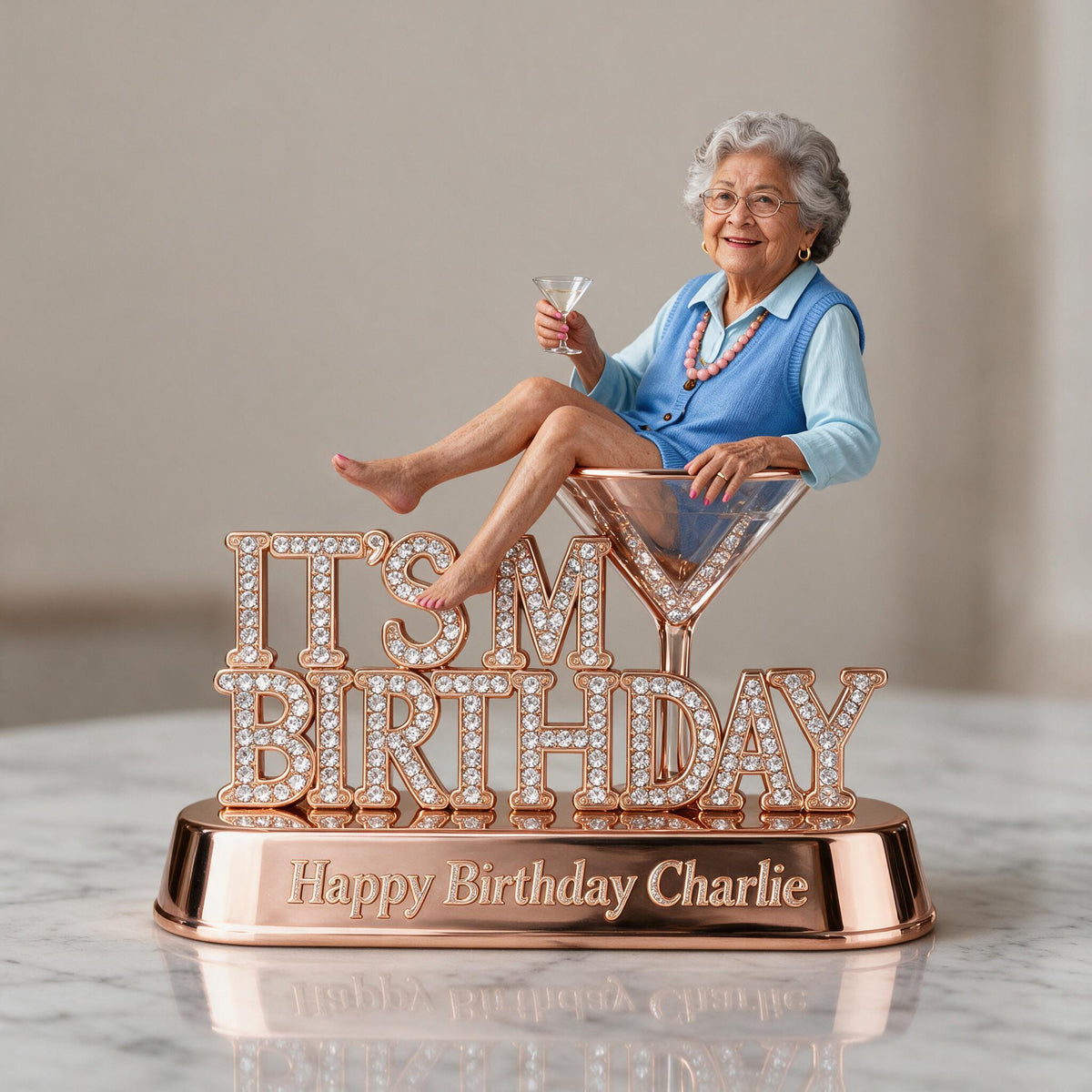 Personalized 70th Birthday Older Latina Woman Acrylic Plaque Gift for Grandma Mom Wife