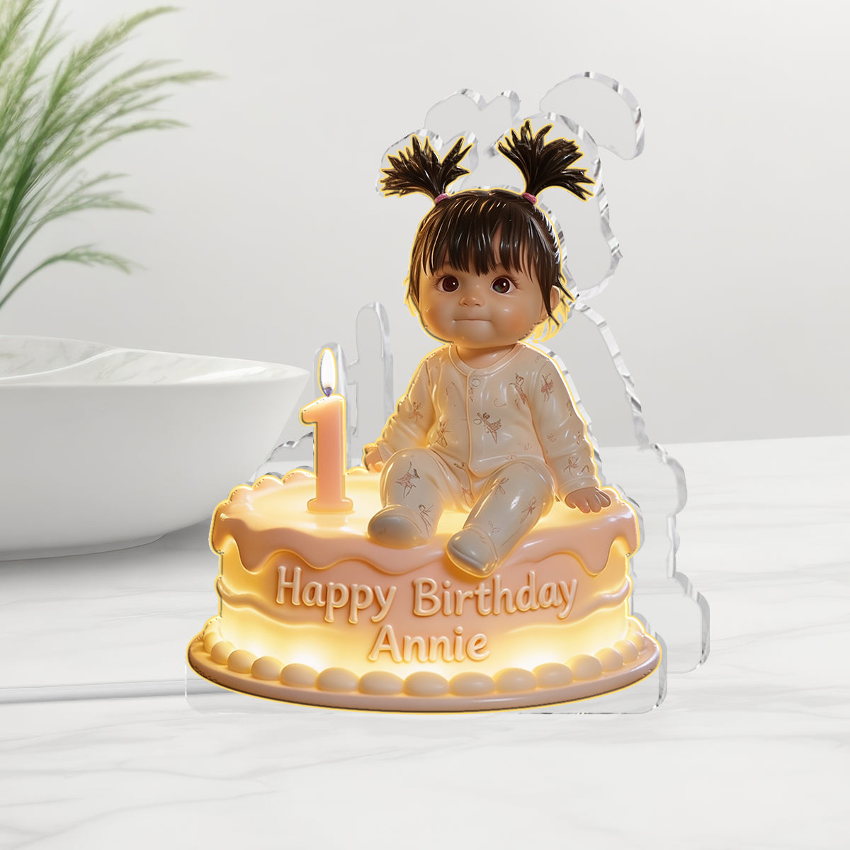 Personalized Birthday Latina Little Girl Acrylic LED Night Light, Kids Birthday Keepsake Gift