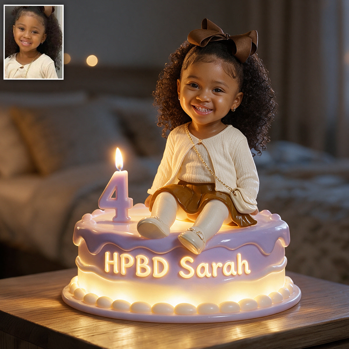 Personalized 50th Birthday Middle-Aged Woman Acrylic LED Night Light Keepsake Gift