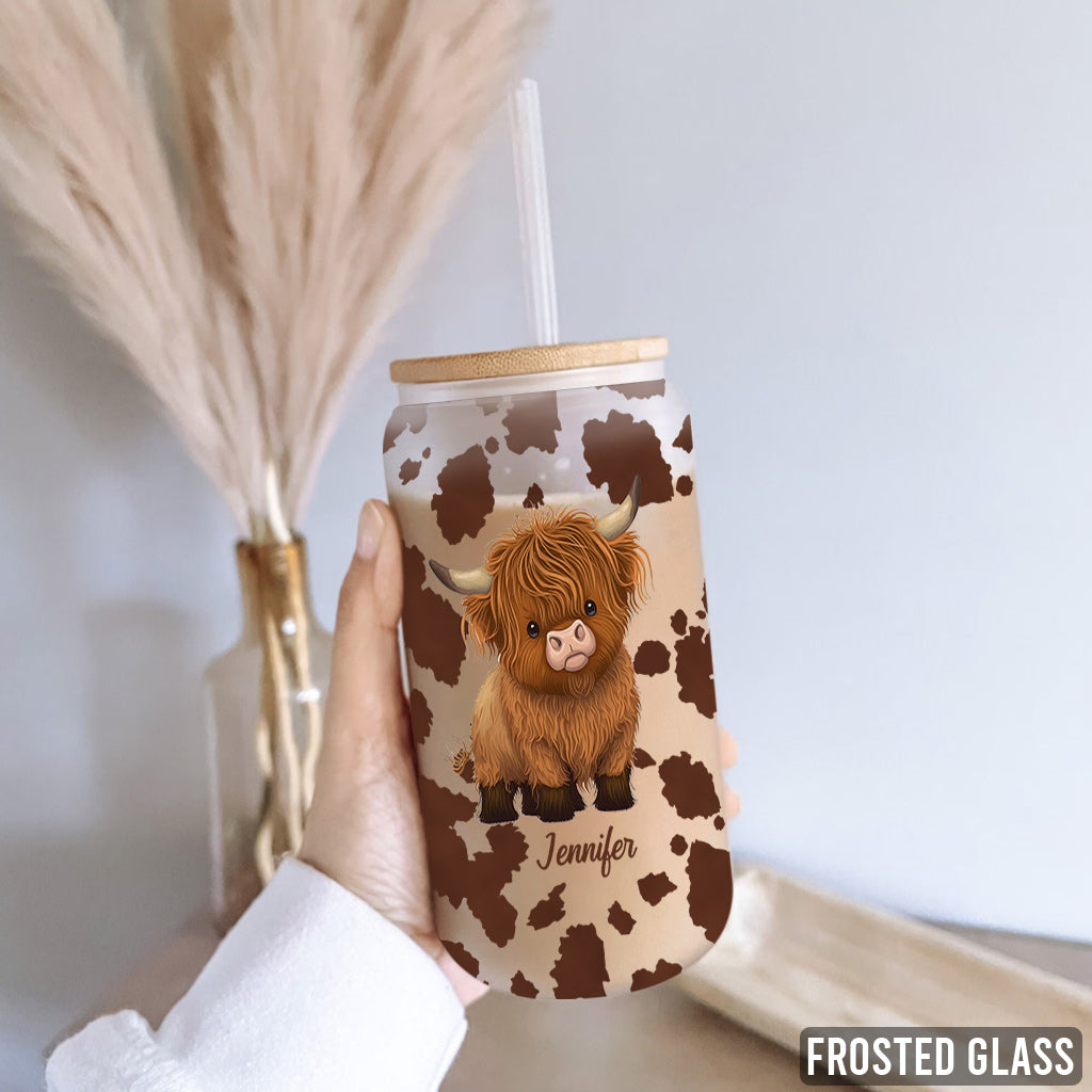 Love Highland Cows - Personalized Can Glass