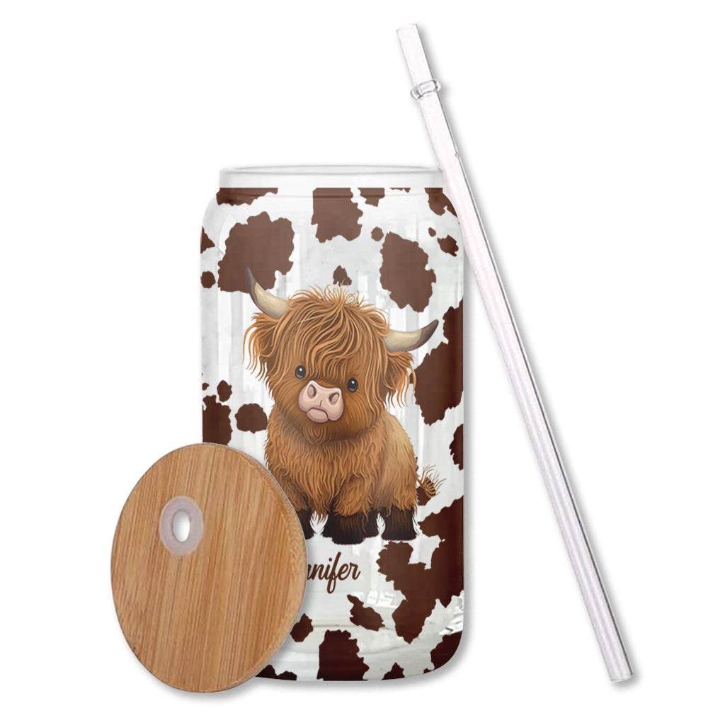 Love Highland Cows - Personalized Can Glass