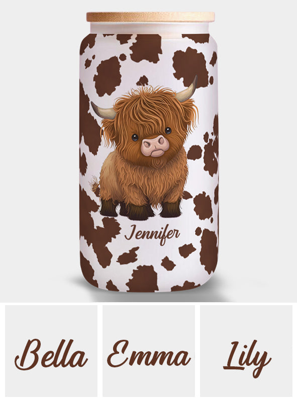 Love Highland Cows - Personalized Can Glass
