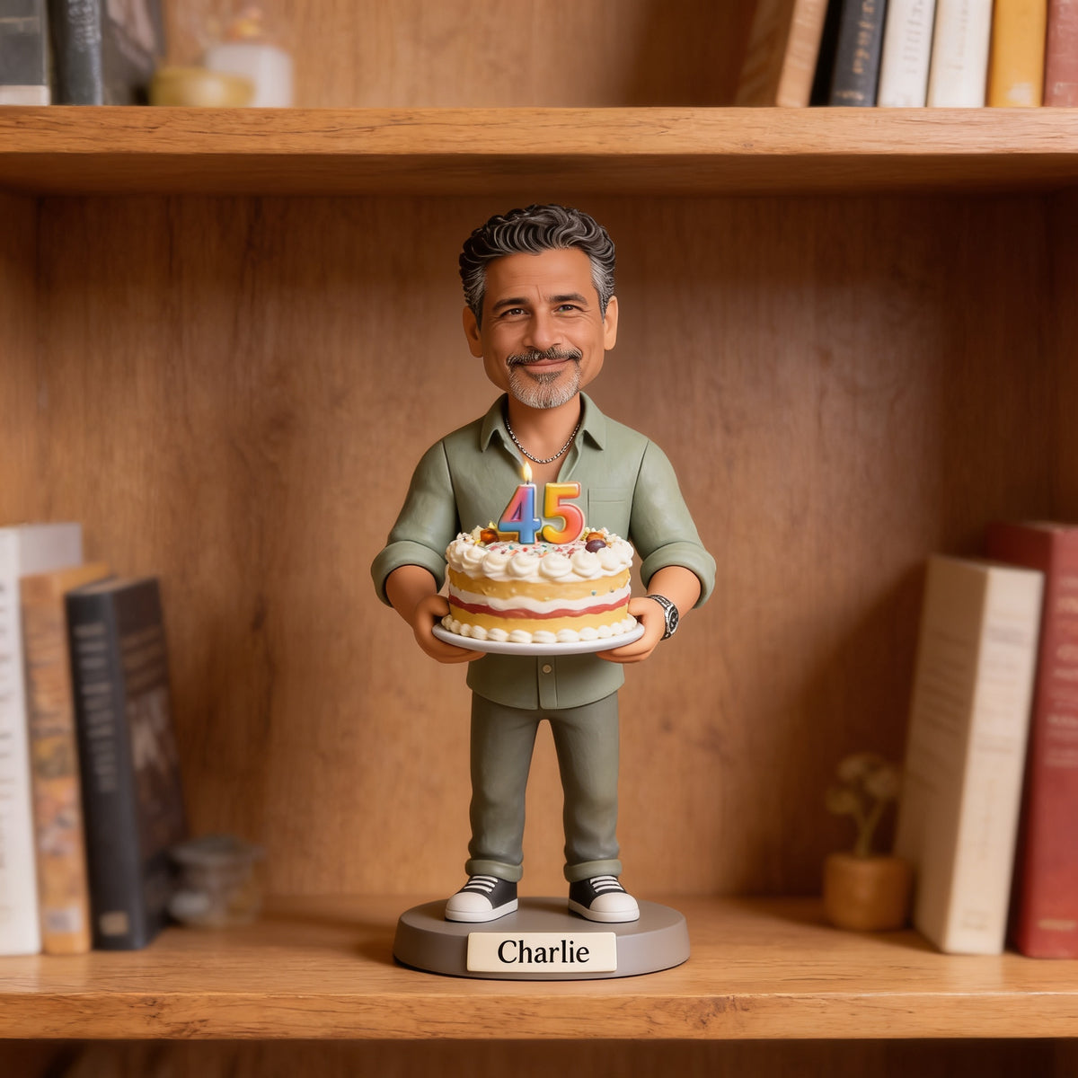 Plaque en acrylique personnalisée pour l'anniversaire des 45 ans d'un homme latino