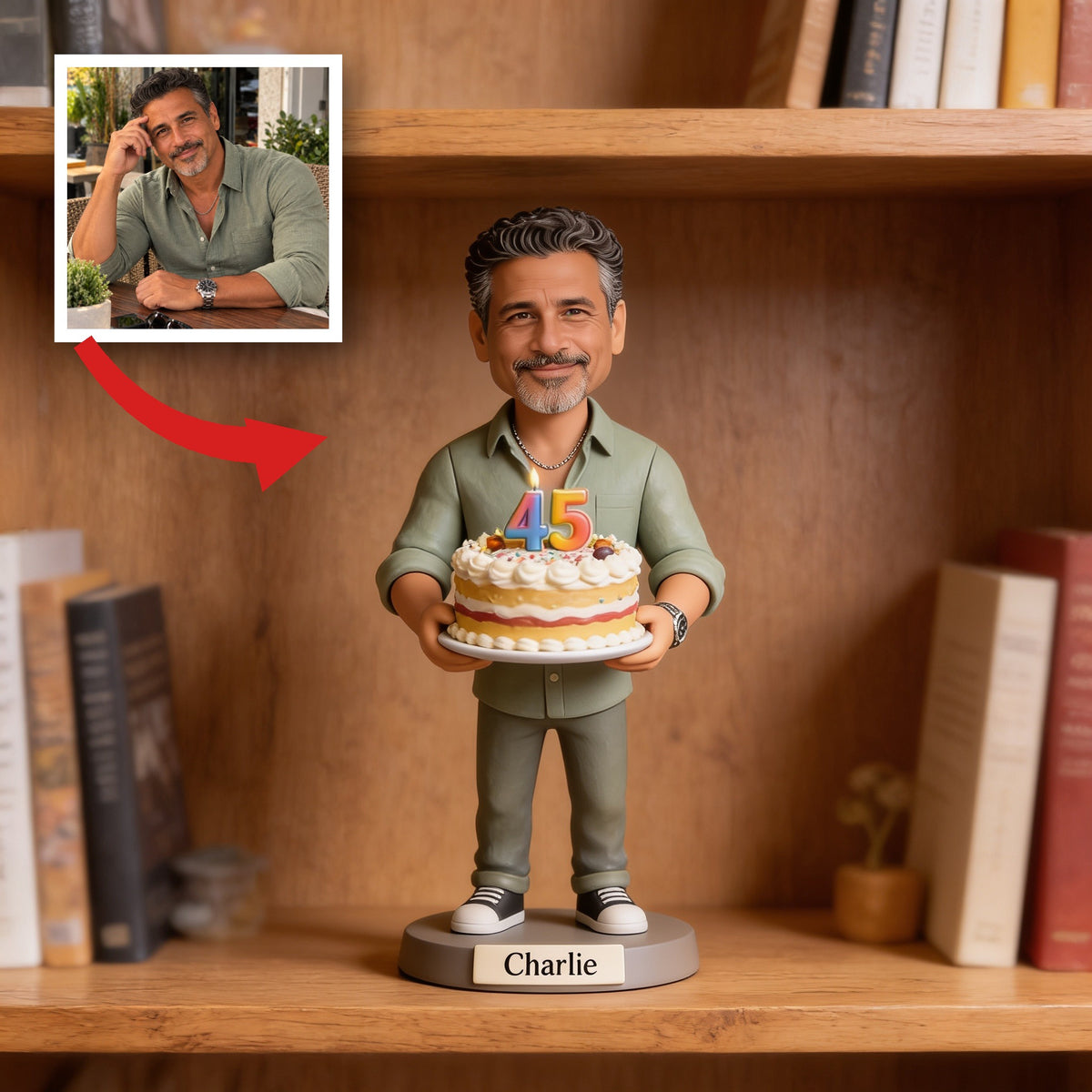 Plaque en acrylique personnalisée pour l'anniversaire des 45 ans d'un homme latino