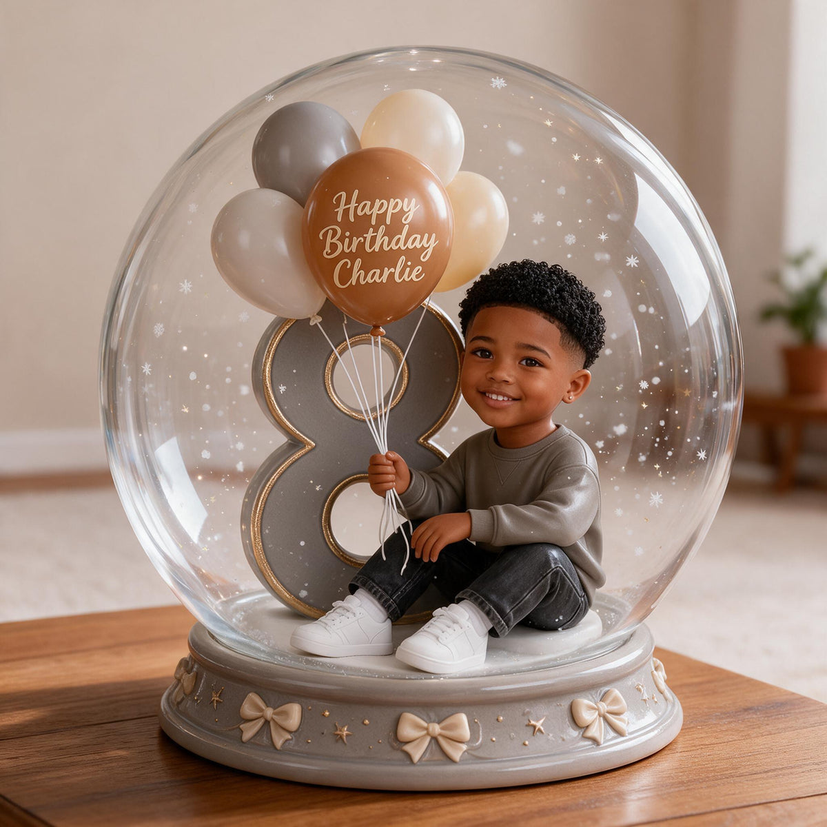Personalized Birthday Black Little Boy Acrylic Plaque Custom Keepsake Gift