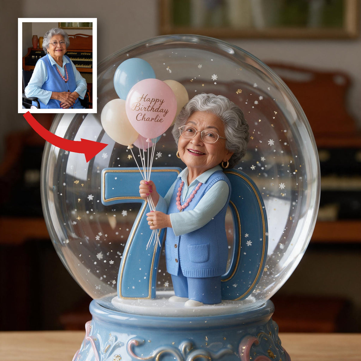 Plaque Acrylique Personnalisée pour le 70e Anniversaire d'une Femme Latina