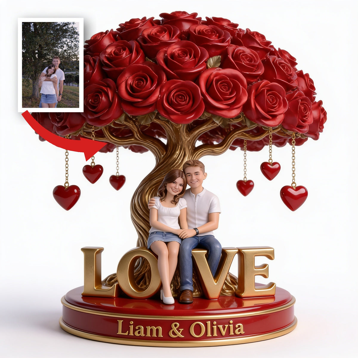 Custom Photo Couple Husband Wife Shaped Acrylic Plaque Romantic Keepsake