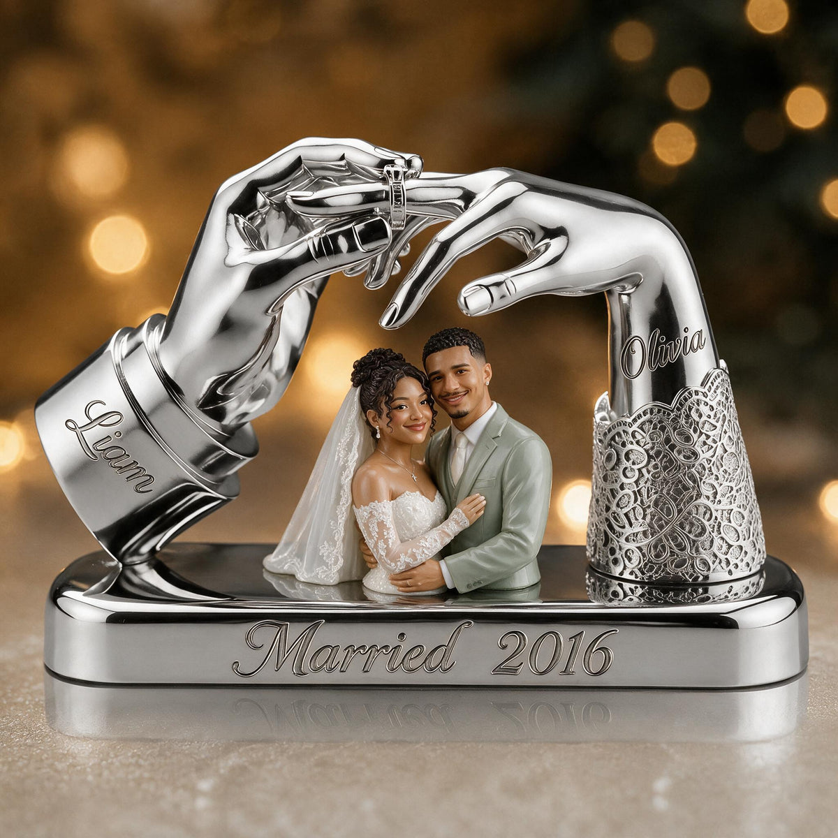 Plaque Acrylique Personnalisée 10ème Anniversaire de Mariage Couple Latino 2016