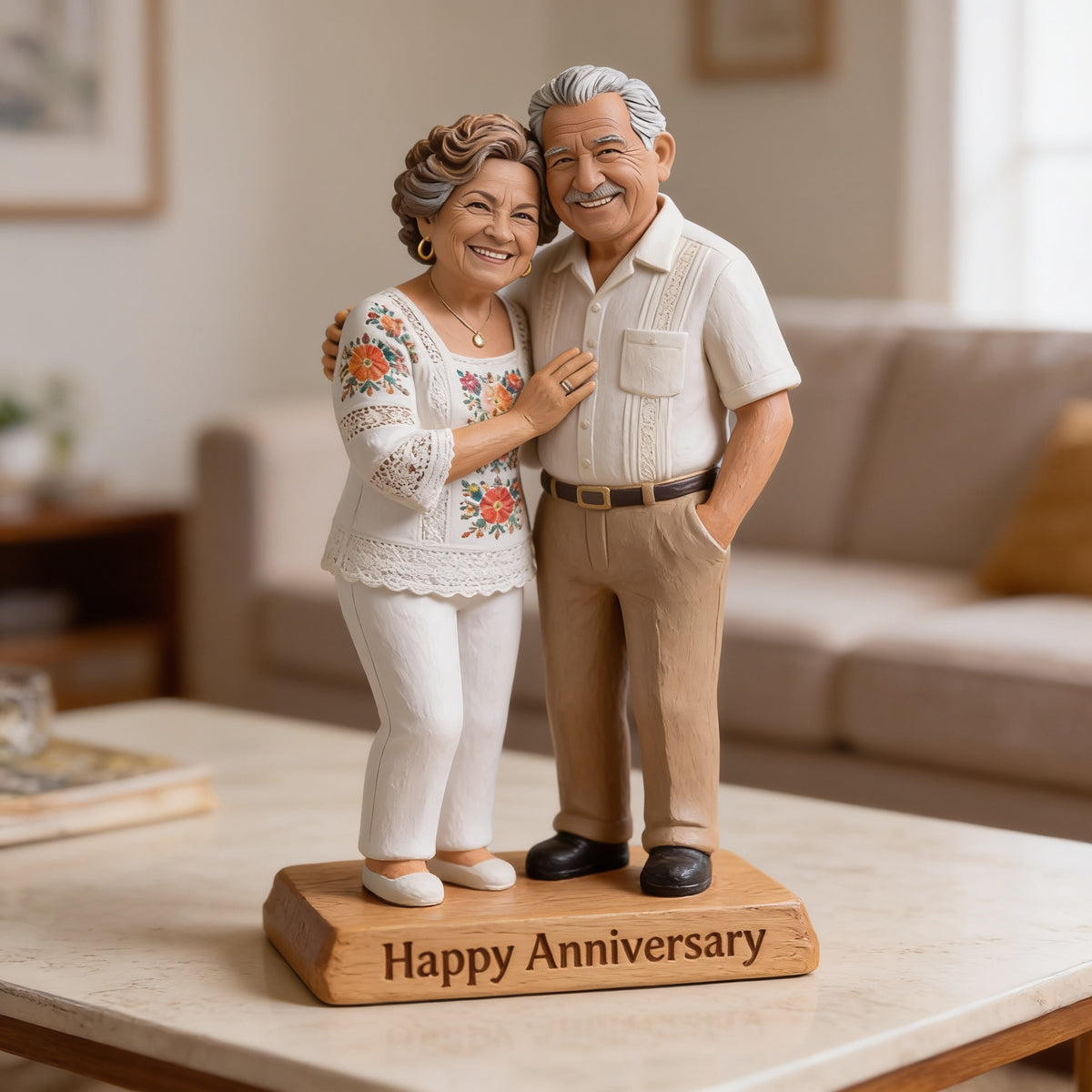 Plaque Acrylique Personnalisée 40e Anniversaire Couple Latino Plus Âgé 1986