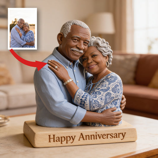 Custom Photo 40th Anniversary 1986 Older Black Couple Custom Shaped Acrylic Plaque Keepsake
