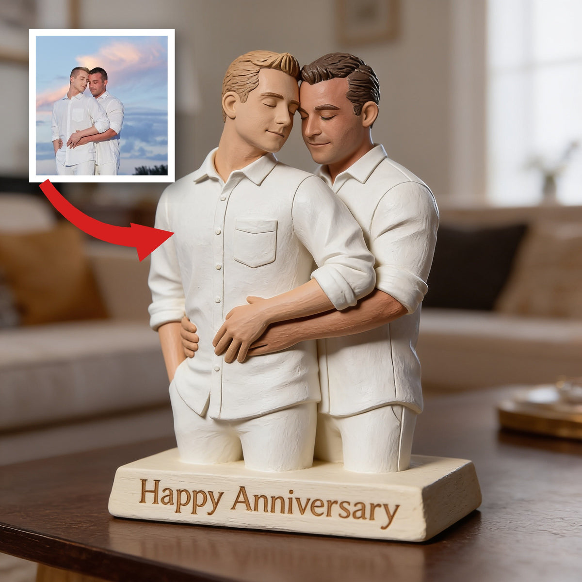Individuelle Foto LGBT Jubiläum Gay Couple Acrylplakette