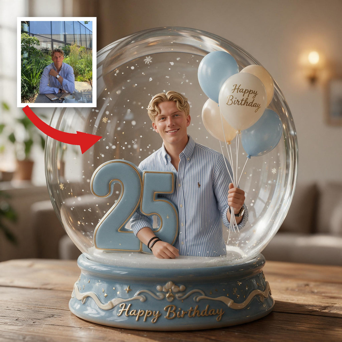 Personalized 25th Birthday Man 2-Side Printed Acrylic Plaque Gift