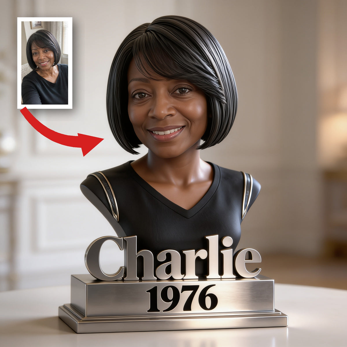 Personalized 50th Birthday Middle-Aged Black Woman Custom Shaped Acrylic Plaque Gift For Her