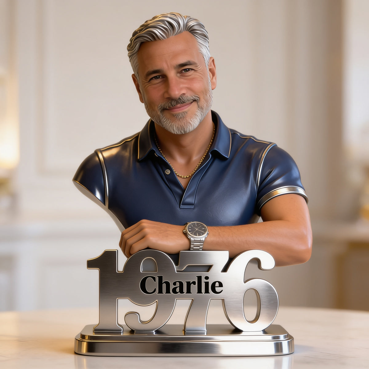 Personalized 50th Birthday Middle-Aged Man Custom Shaped Acrylic Plaque Gift For Him