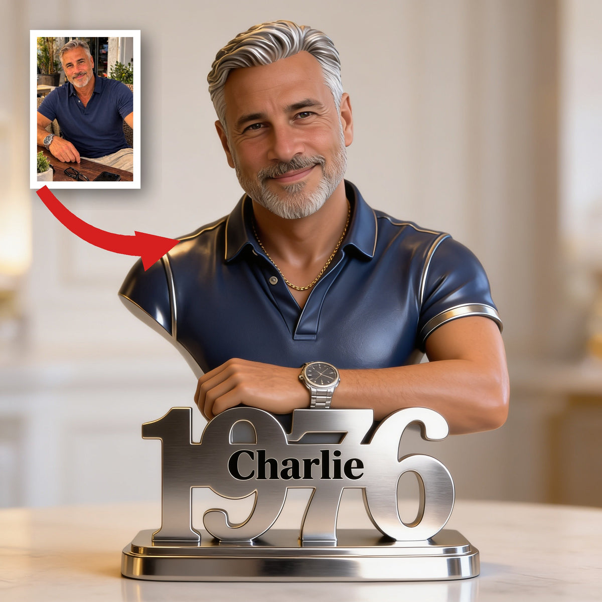 Personalized 50th Birthday Middle-Aged Man Custom Shaped Acrylic Plaque Gift For Him