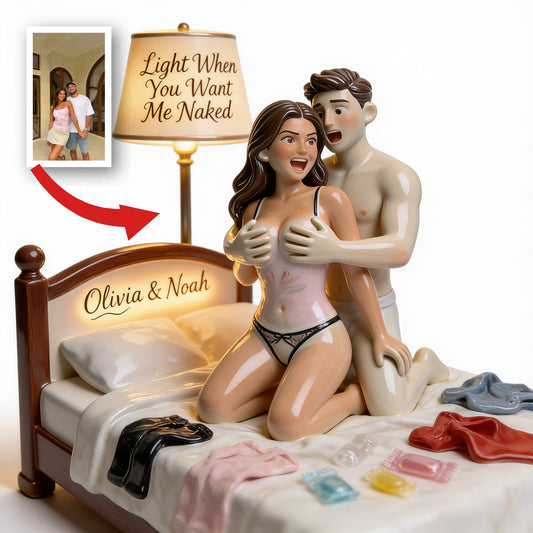 Custom Photo Latino Couple Funny Acrylic LED Night Light, Husband Wife Bedroom Gift