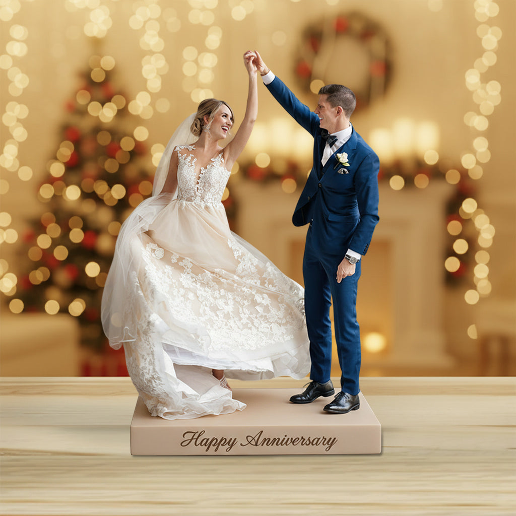Custom Photo 10th Wedding Anniversary Black Couple 2016 Acrylic Plaque Gift