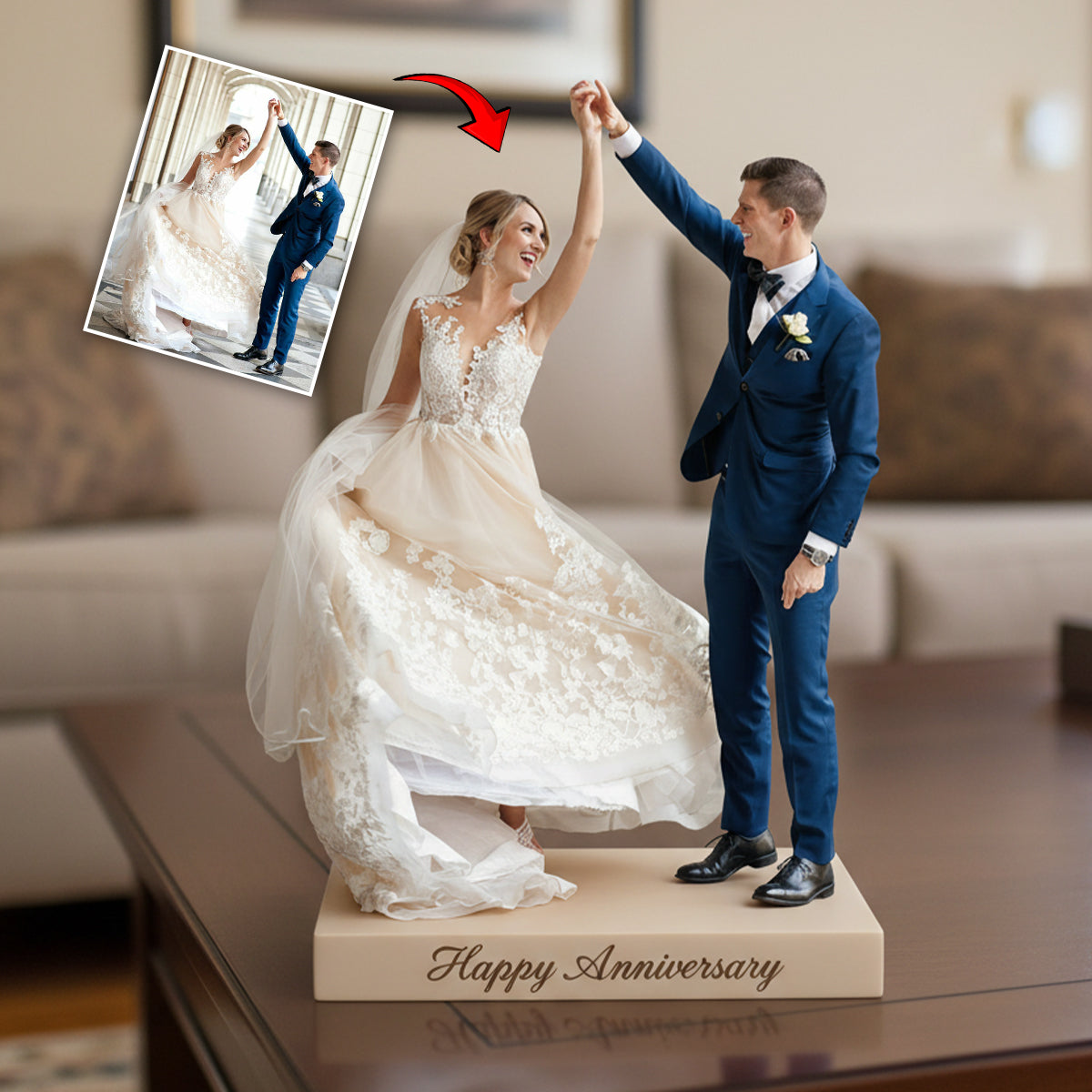 Custom Photo 10th Wedding Anniversary Black Couple 2016 Acrylic Plaque Gift