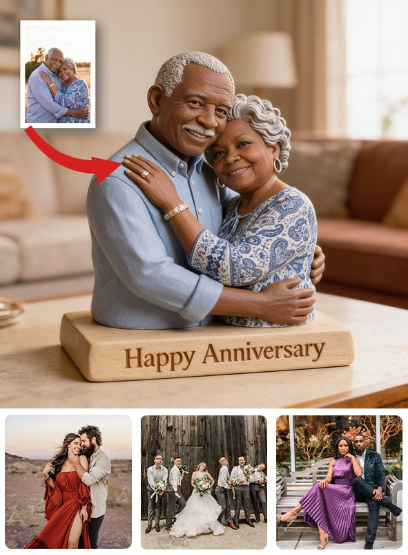Custom Photo 40th Anniversary 1986 Older Black Couple Custom Shaped Acrylic Plaque Keepsake