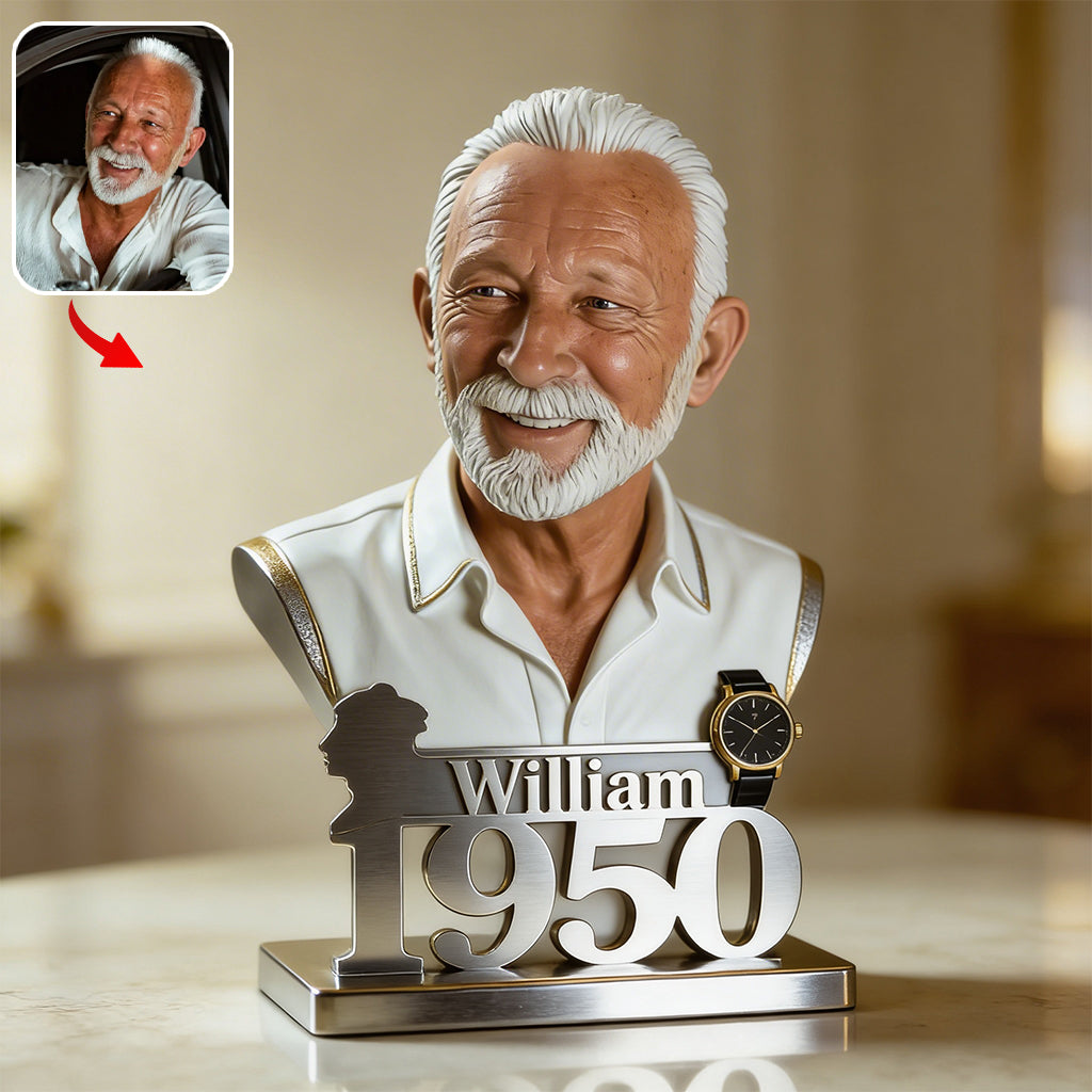 Personalized 50th Birthday Middle-Aged Latino Man Custom Shaped Acrylic Plaque Gift for Him
