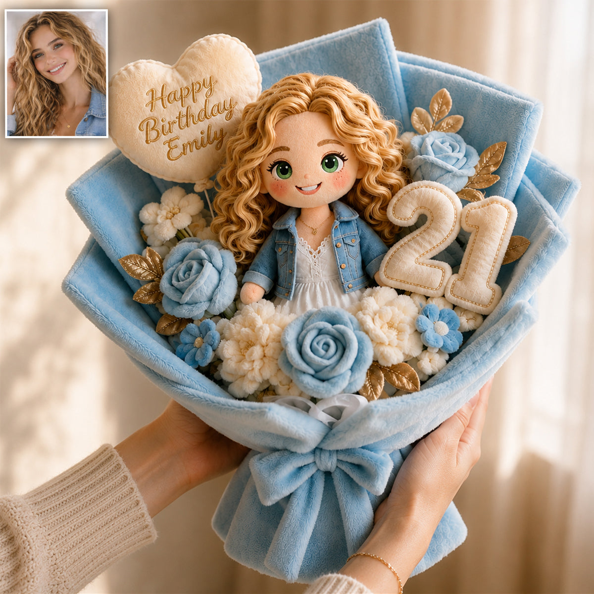 Coussin Bouquet en Fourrure Synthétique Personnalisé pour 8 Ans