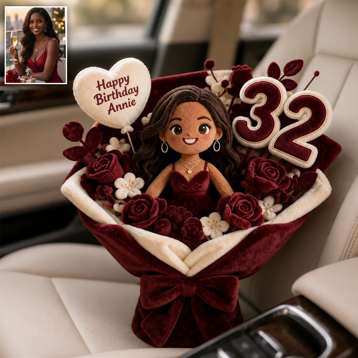 Personalized 45th Birthday Middle-Aged Woman Faux Fur Pillow Gift